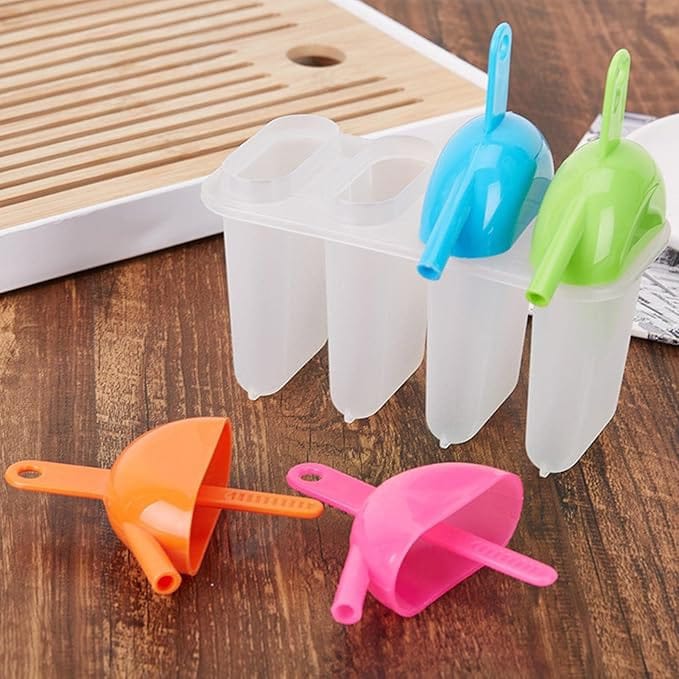 4 Pieces Ice Lolly Maker With Sipper Straw