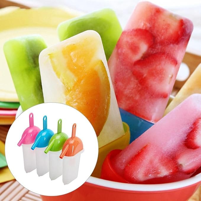 4 Pieces Ice Lolly Maker With Sipper Straw