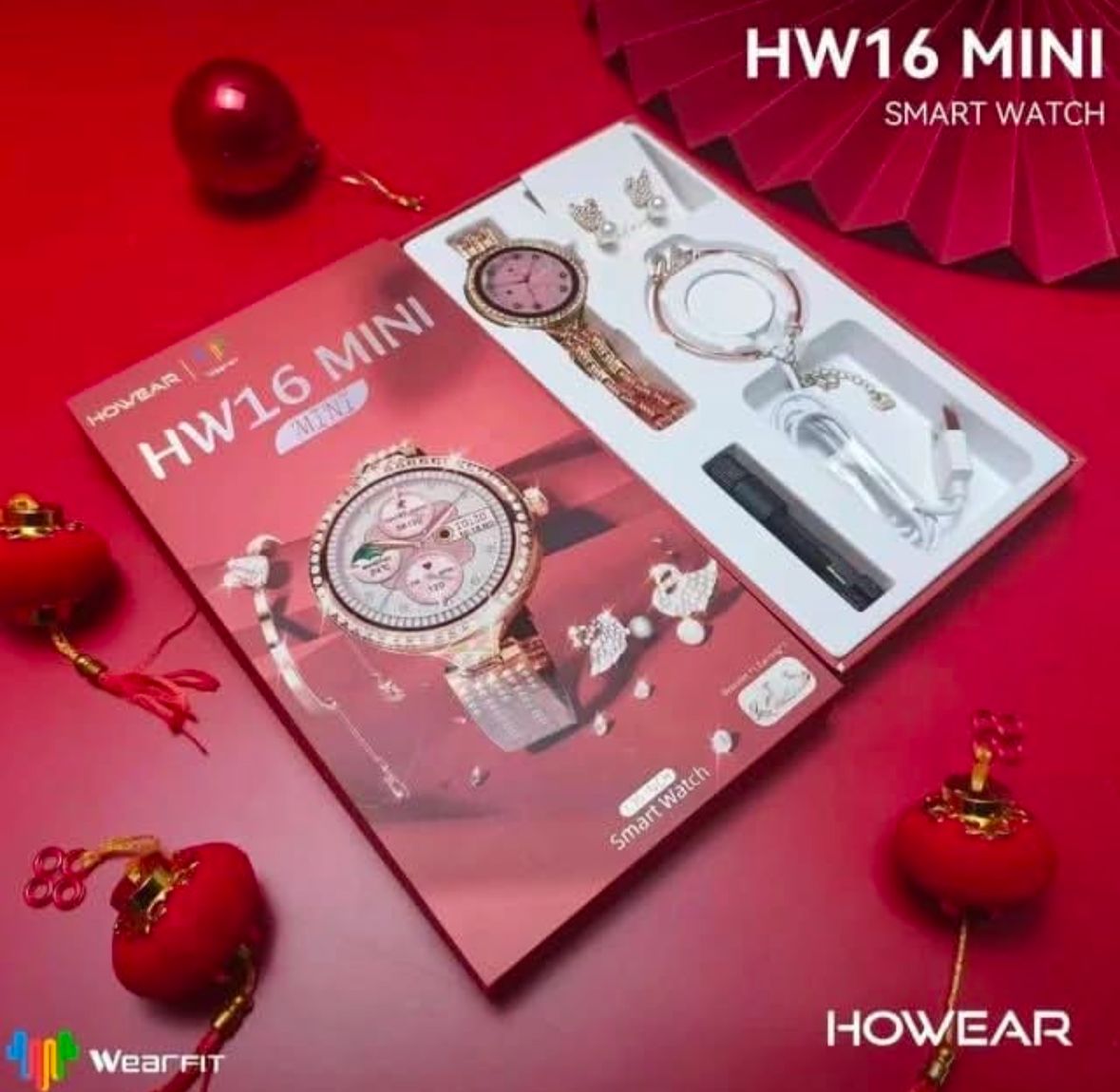 HW16 Smart Watch – Rose Gold Edition | Bracelet Set + Wireless Charger