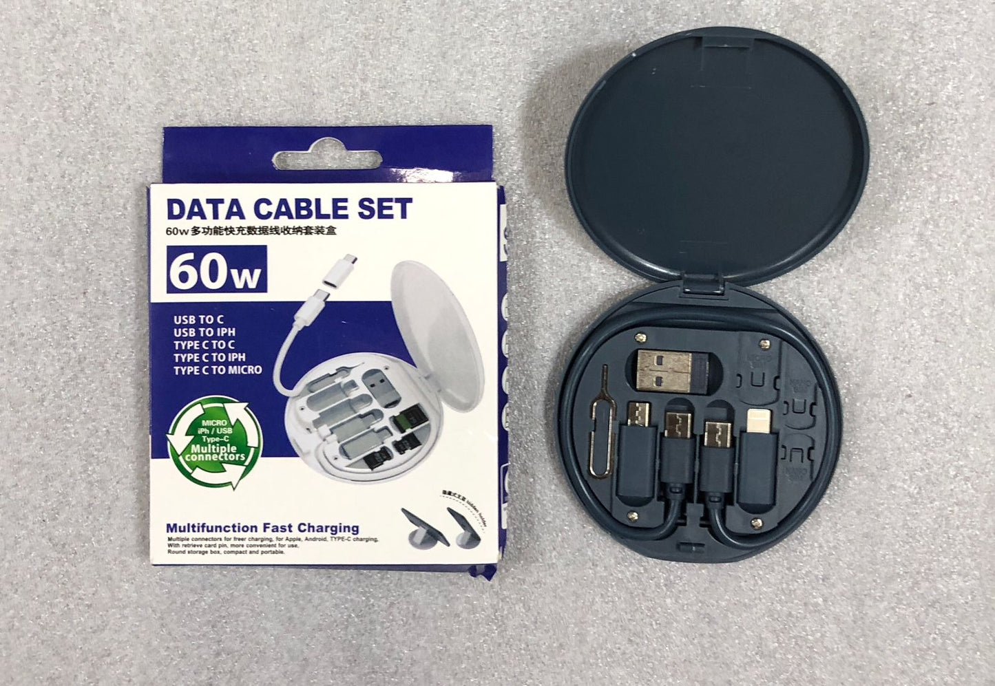 Multifunctional Data Cable Set 60W Fast Charging Cable
