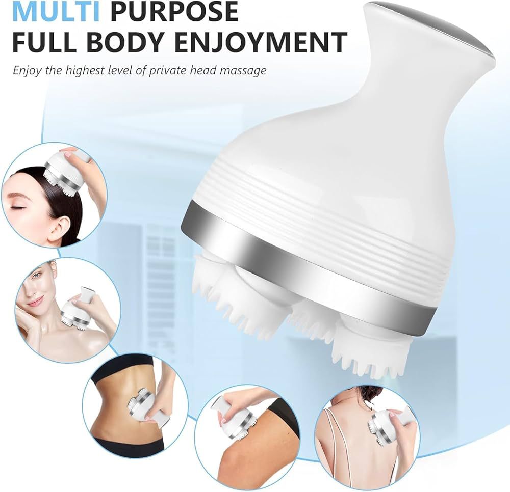 Multi-Purpose Electric Scalp & Body Massager – Rechargeable & Waterproof
