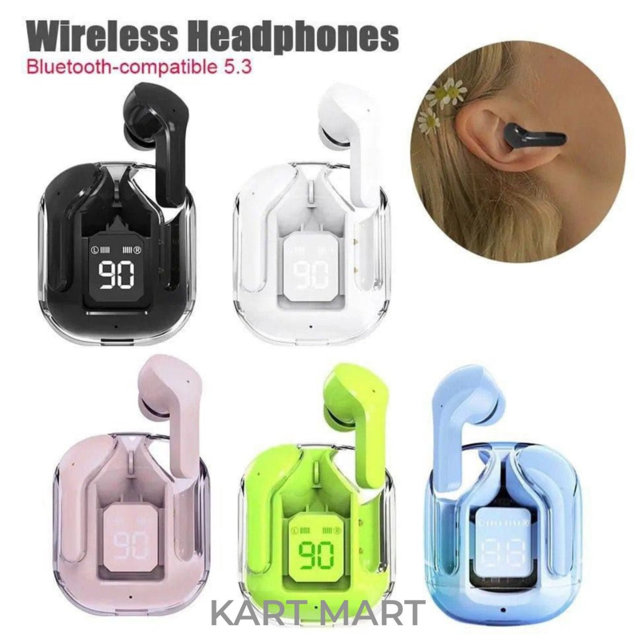 Air 31 Transparent Digital Earbuds ā Sleek, Smart & Stylish!