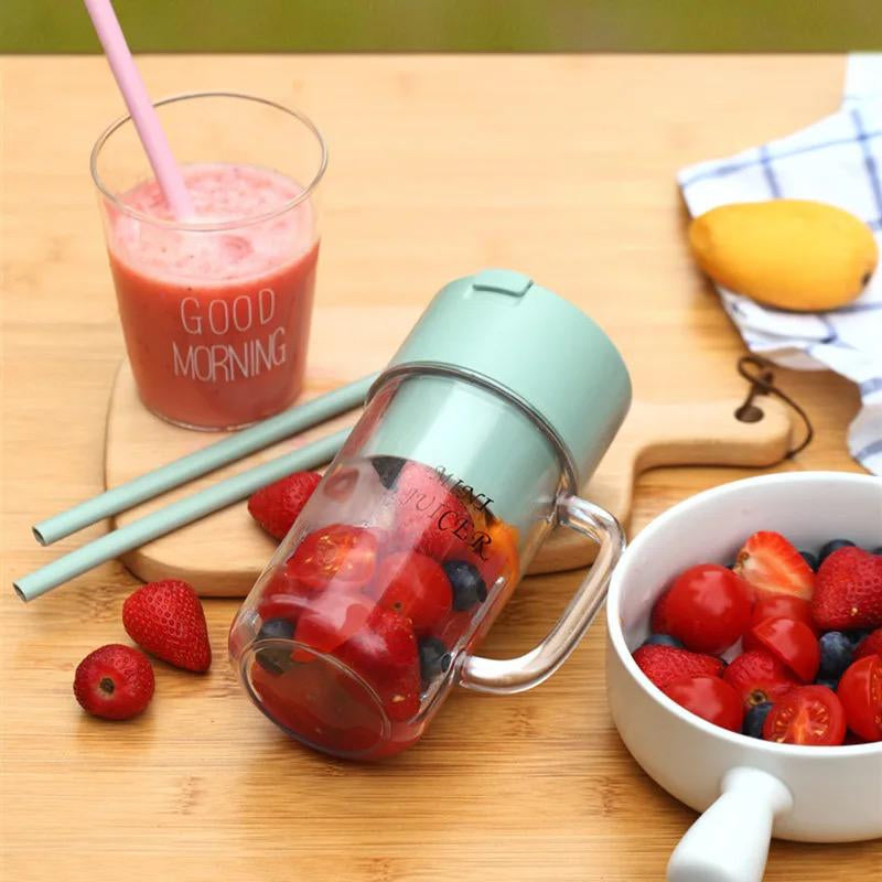 2 In 1 Mini Portable Rechargeable 6 Blades Crusher & Juicer