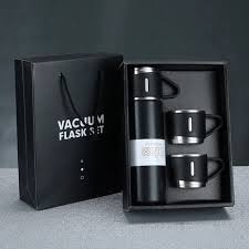 3Cup-Double Layer Stainless Steel Flask Set