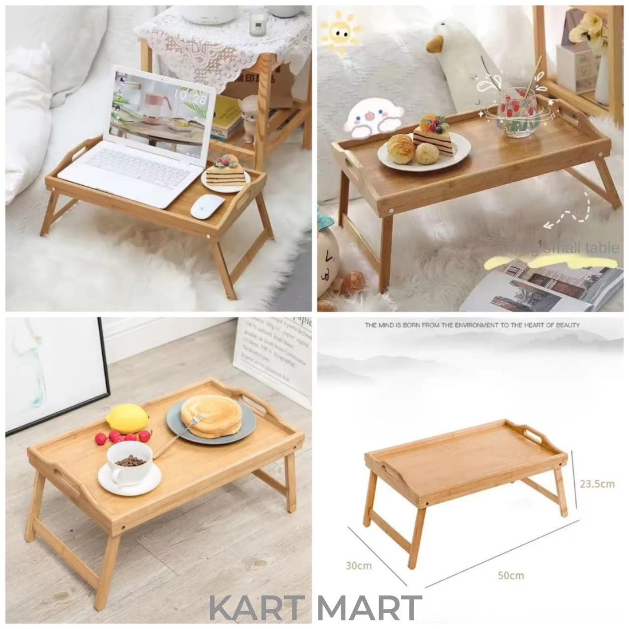 Premium Bamboo Bed Tray ā Elegant & Foldable šØš³