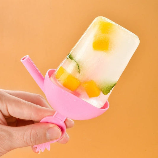 4 Pieces Ice Lolly Maker With Sipper Straw
