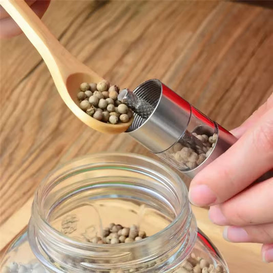 Manual Salt and Pepper Grinder Thumb Push Stainless Steel