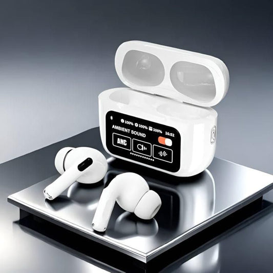 A9 Pro AirPods – LED Screen Edition (White | Box Packed)