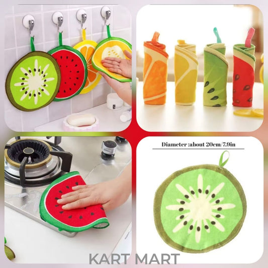 4pcs Fruit Kitchen Towels – Soft, Absorbent & Colorful!