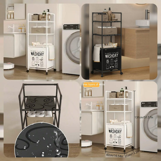 Stack Ease Multi-Layer Laundry Storage Trolley with Wheels