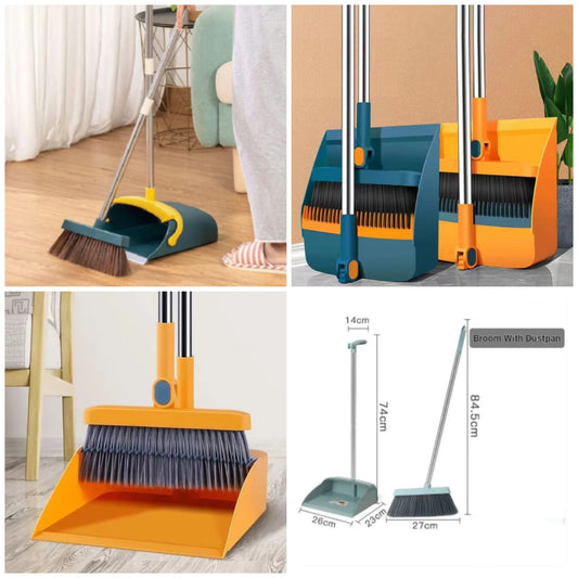 2-in-1 Attachable Broom & Dustpan Set
