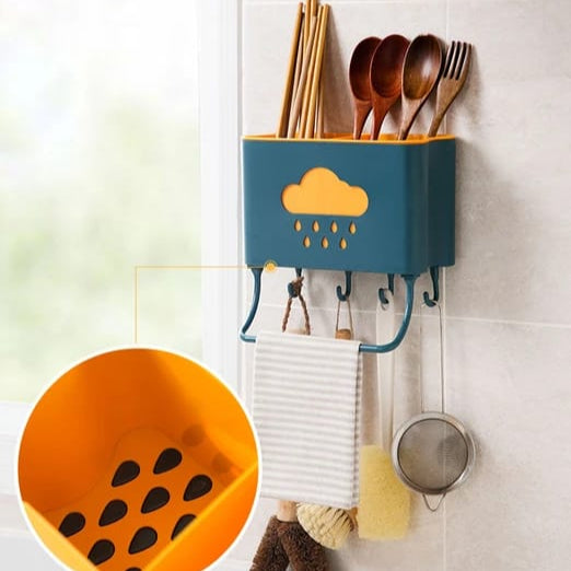 2-in-1 Utensil & Towel Wall Organizer