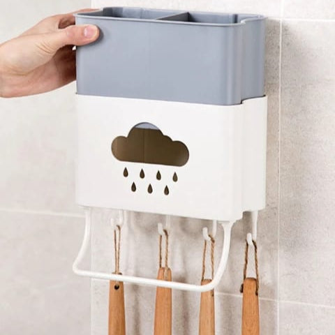 2-in-1 Utensil & Towel Wall Organizer