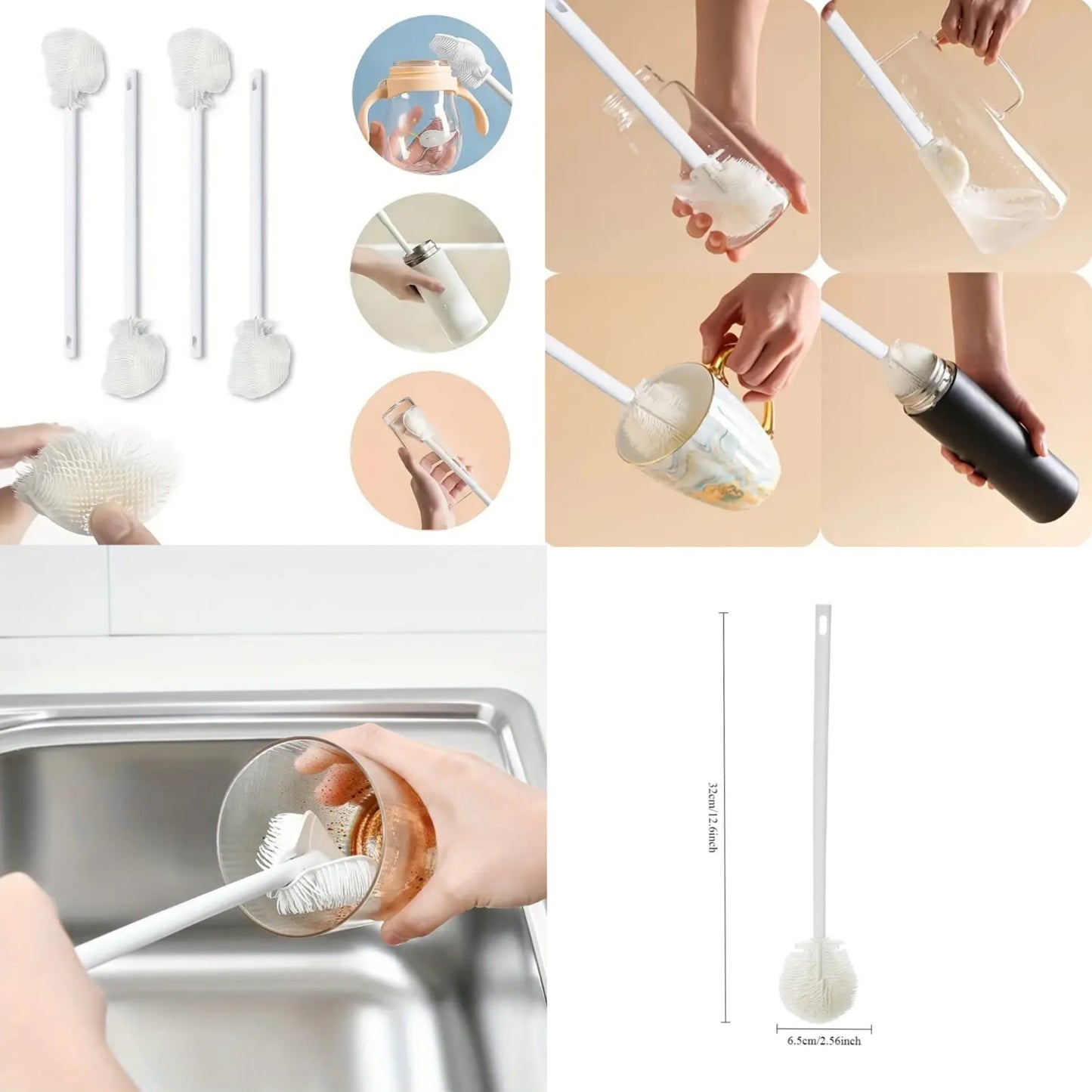 1pc Soft Silicone Bottle Brush