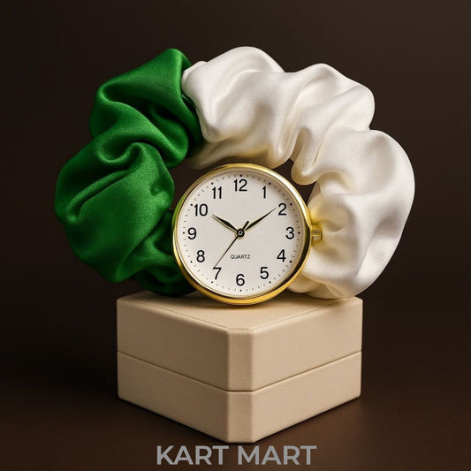 Scrunchies Watch – Beautiful Dial with Soft Strap (Independence Day 🇵🇰 Special)