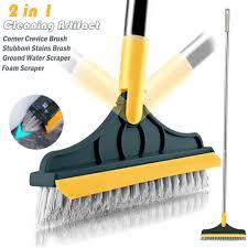 2 in 1 Wiper & Brush Bathroom Broom